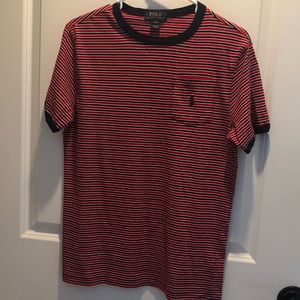 Polo Ralph Lauren Boys Size L (14/16). Red, white, blue stripe super-soft Tee